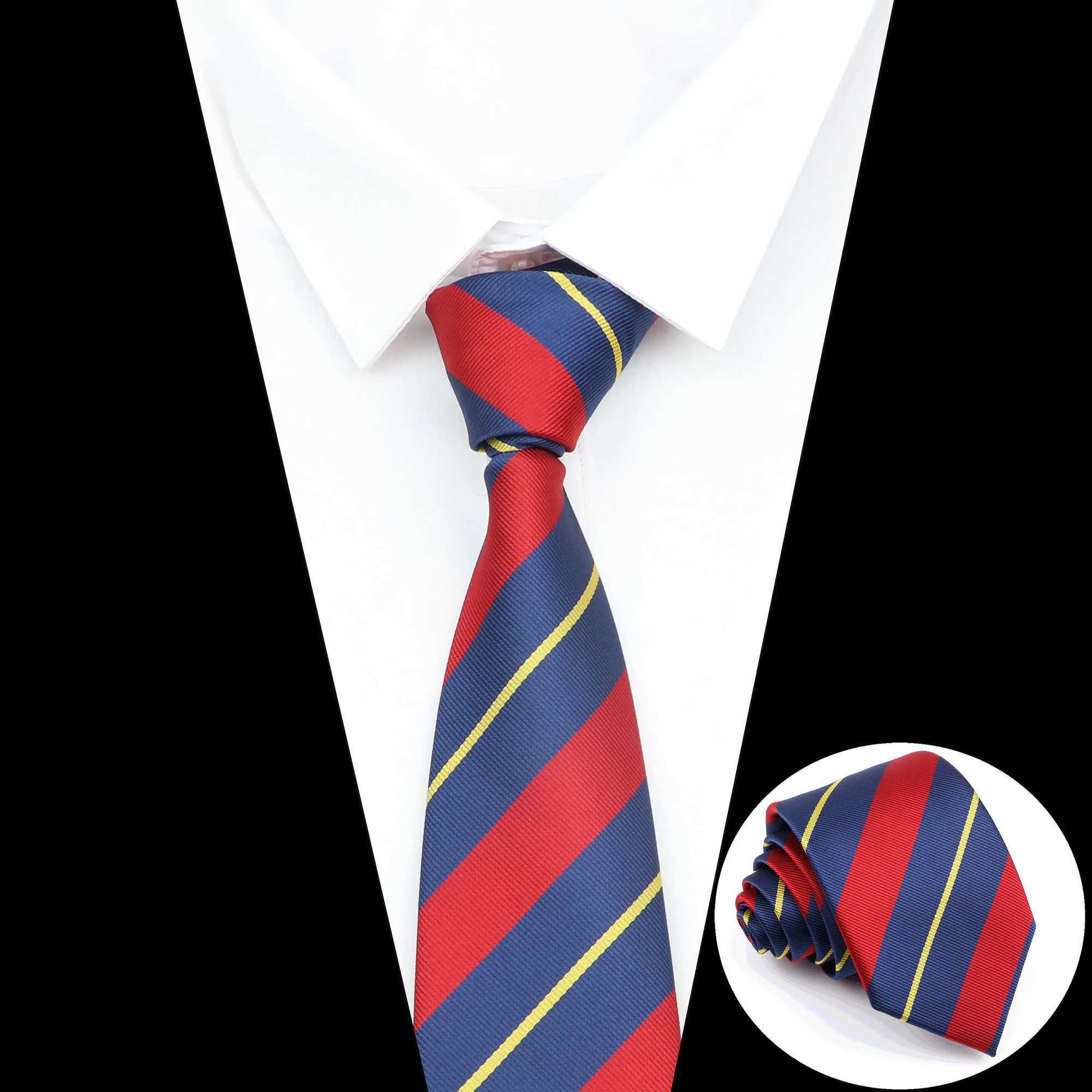 Brand New Mens Tie Red Blue w Striped Plaid Jacquard Necktie Daily Wear Accessories Cravat Wedding Party Gift For A Man X250407