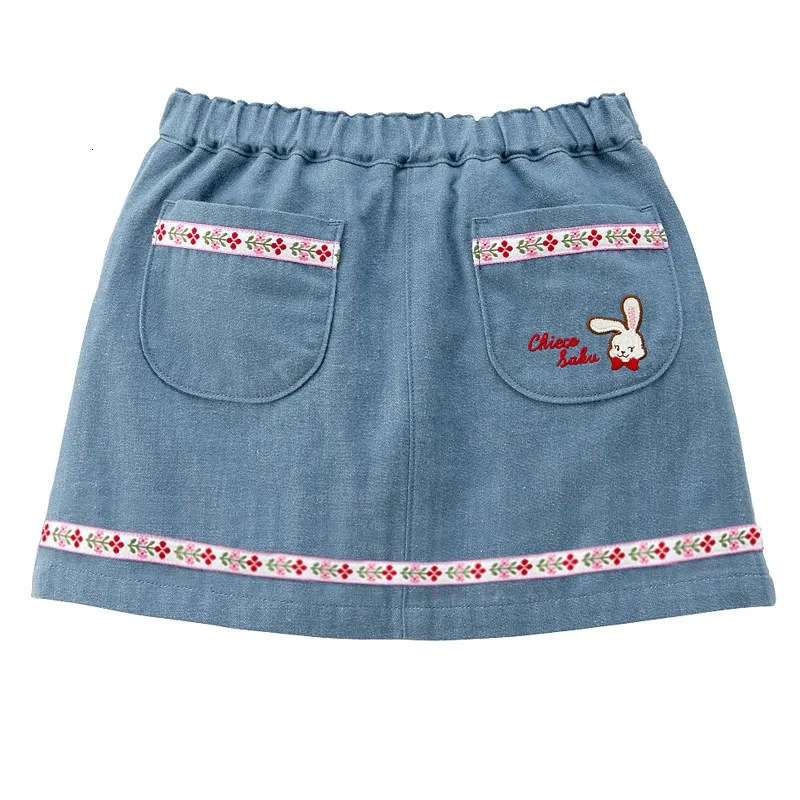 Girls Skirts Little Rabbit Letter Girl Denim Short Skirt Kids Casual Dress Princess Dresses Girl Jeans Shorts 250408