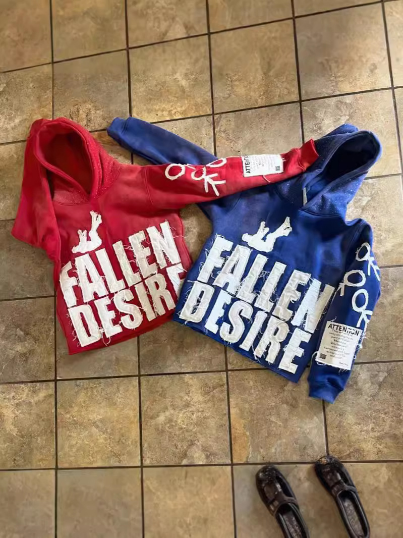 European and American new hoodies foam printed long-sleeved hooded sweatshirts washed to make old street fashion Y2K R250408