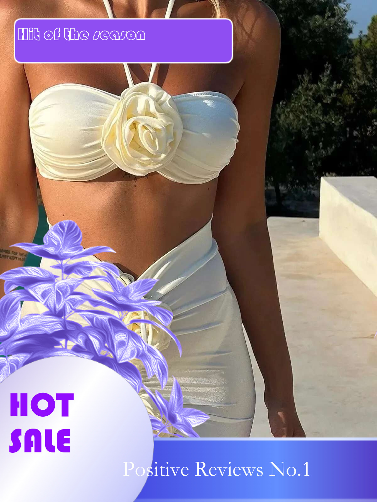 Dongdumaoyi Sexy White Bikinis Sets D Floral Designer Piece Swimsuit Summer Black Push Up Beach Bathing Suit Skirt Swimwear Biquini