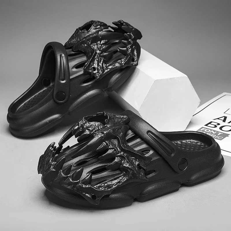 New Arrival Womens summer slider fun monster sandals lightweight EVA casual shoes mens outdoor zipper beach smooth hole shoes T250407