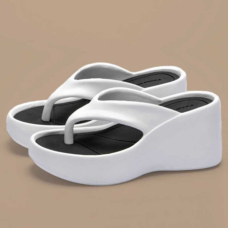 Eva thick platform month end flip womens slippers summer shoes 2024 memory foam orthodontic slider clip toe beach flat shoesXJ250407