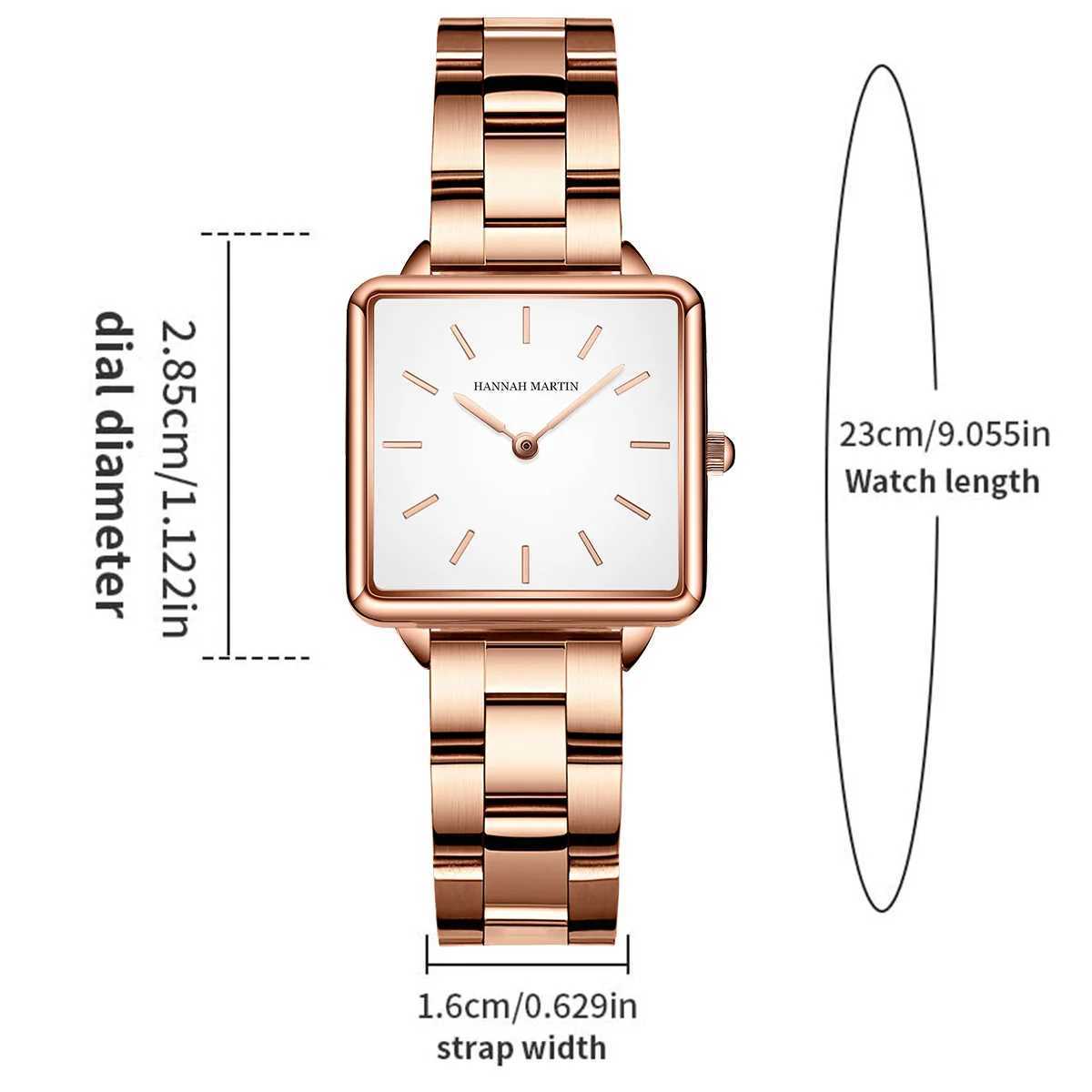 2023 New Solid Stainless Steel Square Dial Japanese Sports Quartz Gift Rose Gold Womens Top Womens WatchT250408