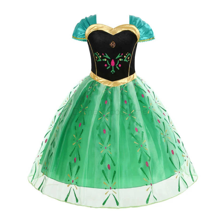 Disney Anna Elsa costume childrens princess dress girls role-playing Snow White Christmas carnival party costume set X250408