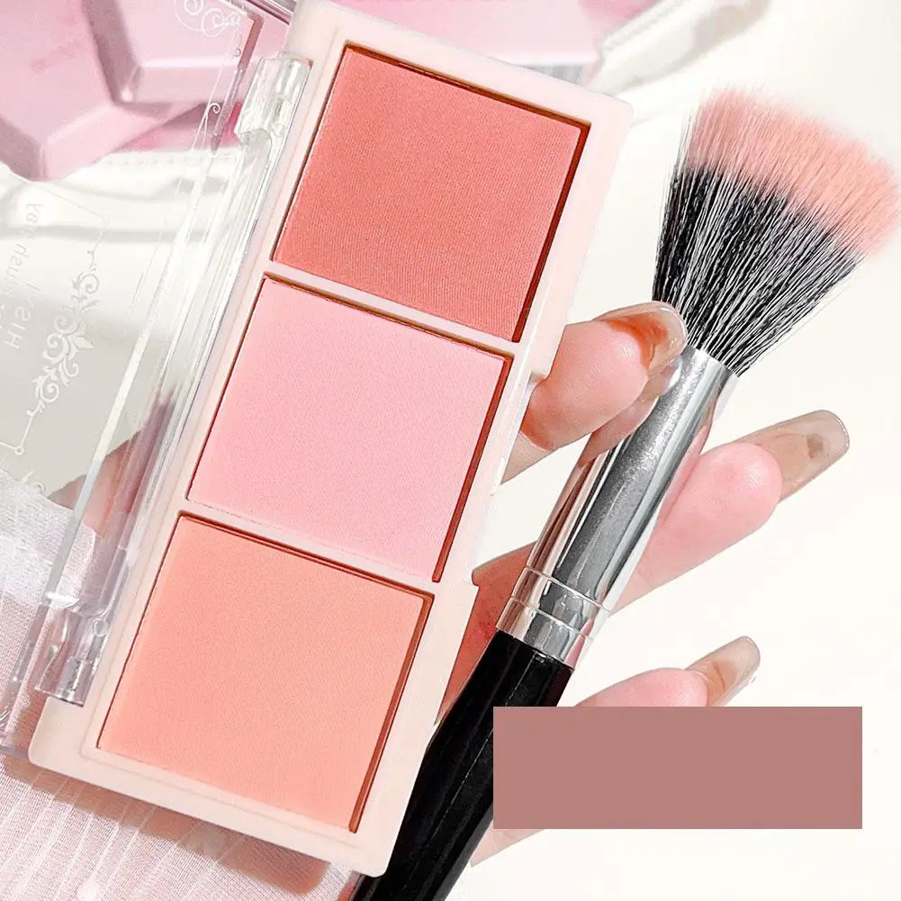 Powder blusher palette Natural color Lasting peach cheek coloring contour Blush pink Non flying powder cosmetics 250325