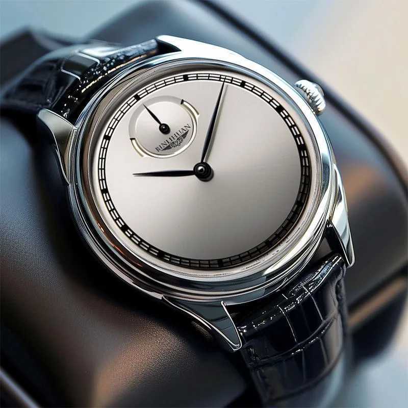 Mens Business Black Leather Waterproof Quartz Watch Simulation Watch Birthday Gift Y250407