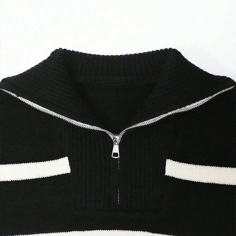 Women's color-blocked striped sports sweater, half-open front collar long-sleeved top, highly versatile suitable for outdoor and indoor exercise,