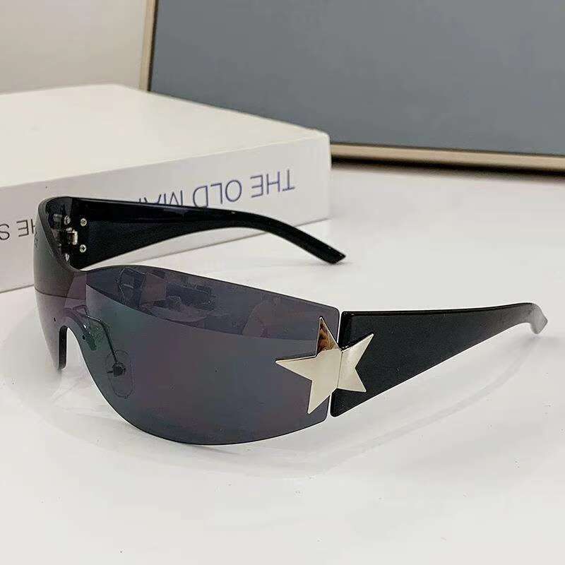 Uv400 Protection Women Men Five Star Sunglasses One Piece Flat Top Punk Sun Glasses Designer Sunglasses for Mens Woems