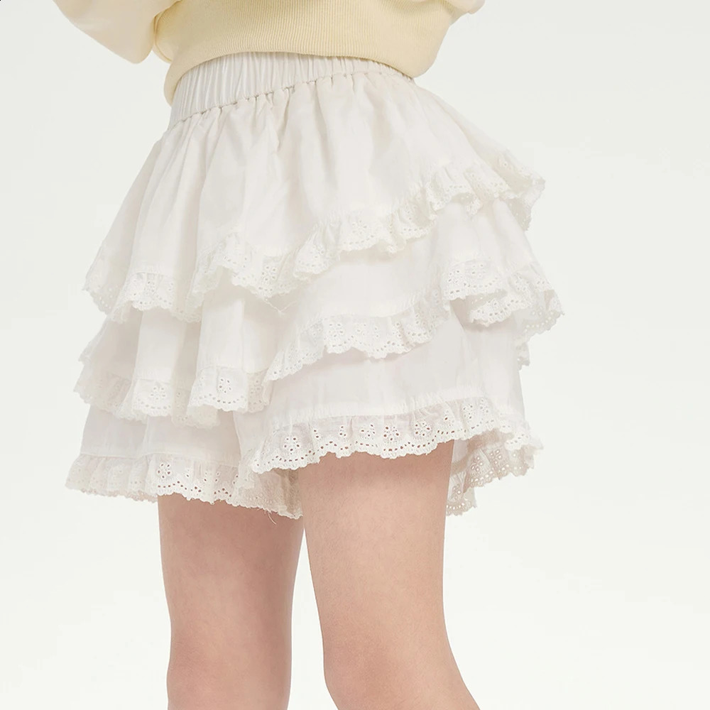 Teen Girls Sweet Cute Lace Cake Skirt Kawaii Lolita Summer Mini Layered Ruffles Casual teenager Girls Kids A-line Skirt 250408