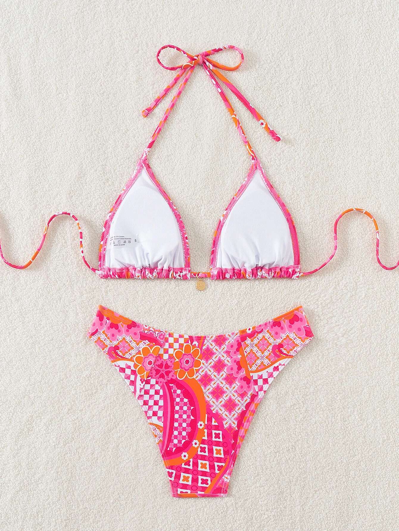 Dongdumaoyi Sexy Orange Print Bikinis Sets Women Luxury Push Up Bra Bikini Swimsuit Trend Summer Bathing Suit High Waist Swimwewar