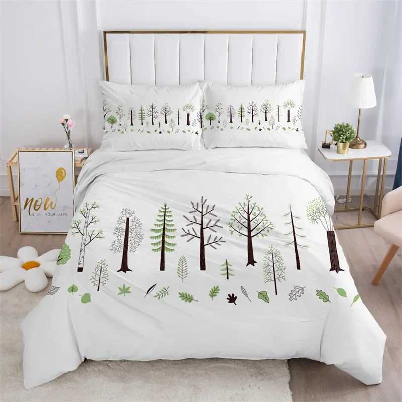 3 pieces of single-sided printed bedding comfortable animal plant flower leaf down duvet cover comfortable bedding X2504081