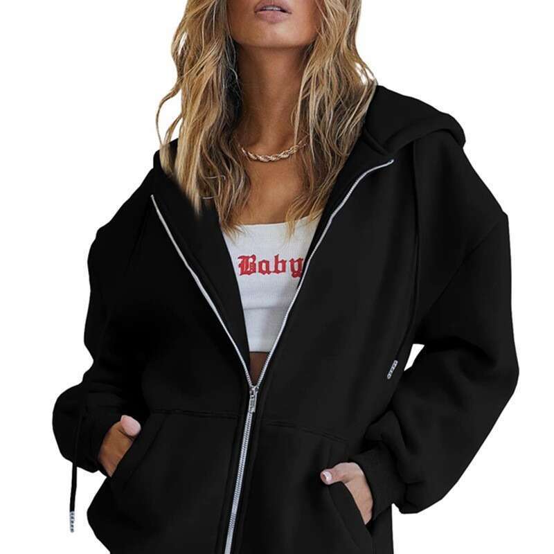 Hoodie jacket, sports shirt, drawstring zipper hoodie with pocket, new casual fashion trend clothing