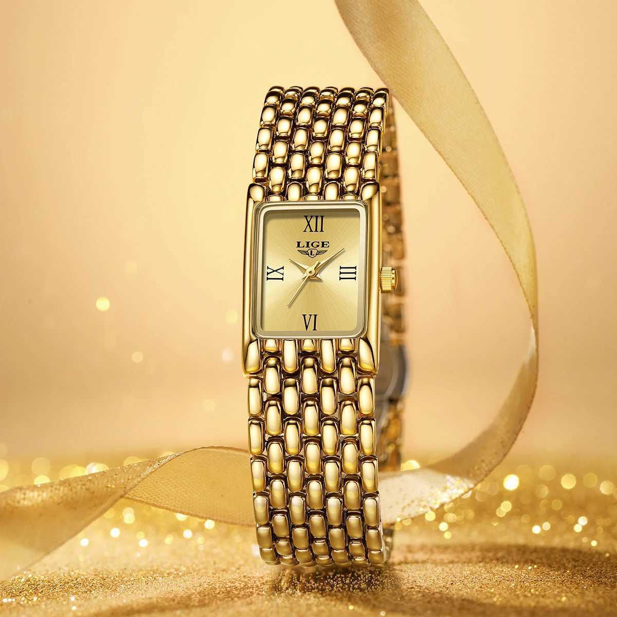 Womens Square Womens Quartz Watch Stainless Steel Womens Small Gold Watch Luxury Leisure Fashion WatchT250408
