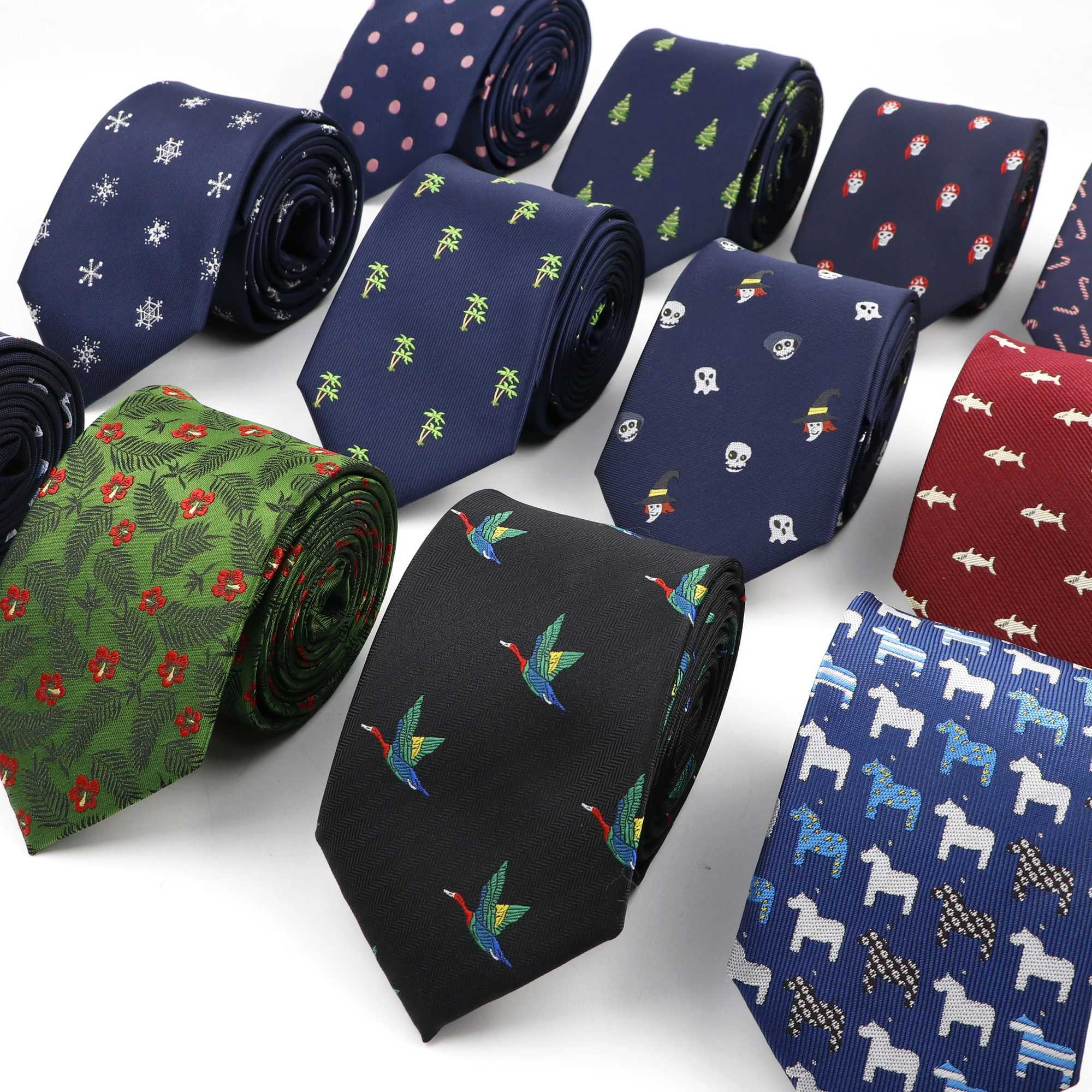 Trendy Design Mens Microfiber Jacquard Necktie Plant Skl Flower Woven Tie Wedding Party Fathers Day Birthday Gift X250407