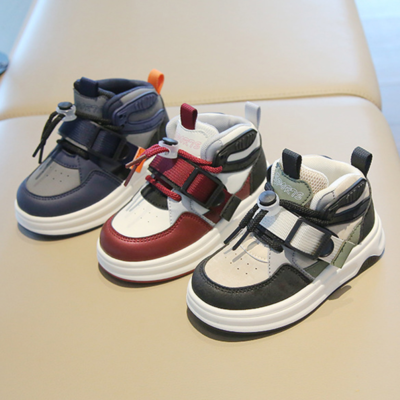 Kid Sneakers School High-top Causal Sports Shoes Kidszworld for Toddler Non-slip Children Fashion Girls Boys Basketball Shoes K0642