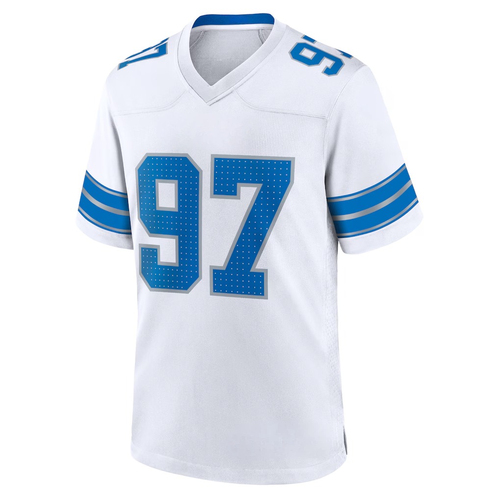 Free Shipping American Famou Sports Detroit Football jerseys with men women youth customized #14 St Brown #16 Goff #58 Sewell #97 Hutchinson