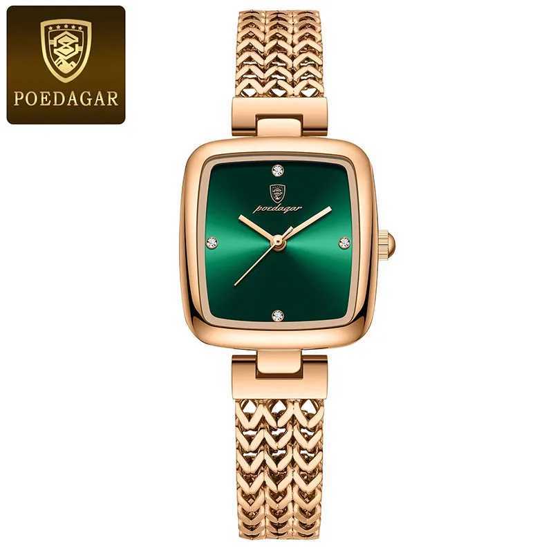 Square ladies watch with small dial new rose gold stainless steel ultra-thin waterproof elegant watchT250408
