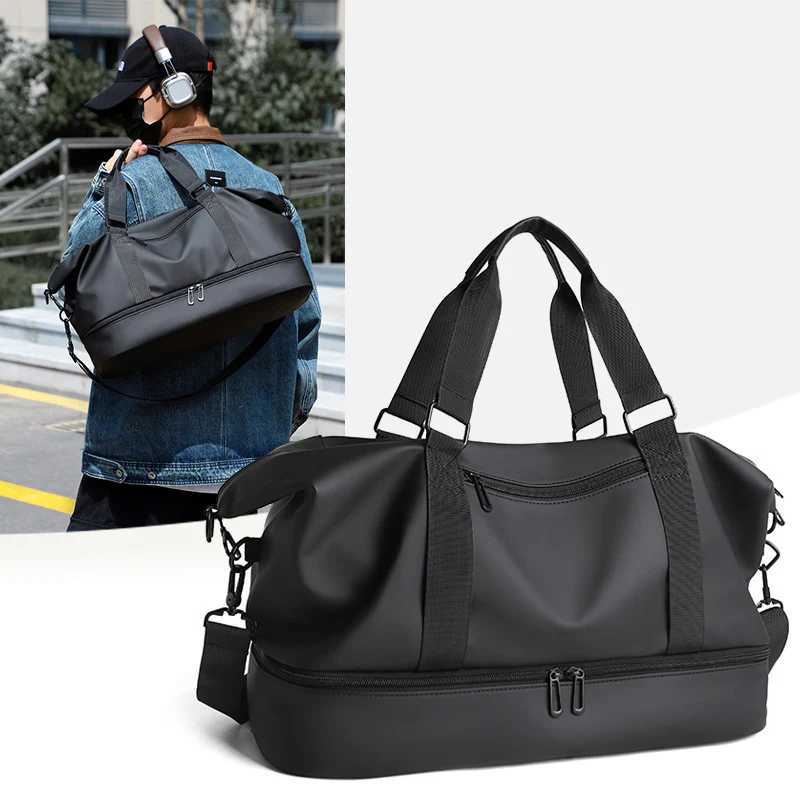 Sports and fitness yoga bag waterproof fitness bag with shoes companys large weekend overnight bag dry and wet separation travel bagXJ250408