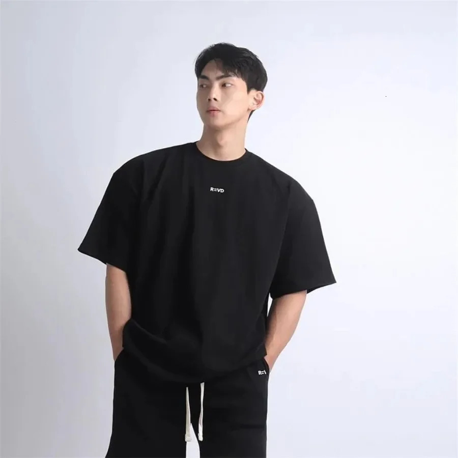 Hip Hop Oversize S-4xl Mens Loose Fitness T-shirt Fashion Gym Running T-shirt Summer Gym Short Sleeve Cotton Casual T-shirt 250402