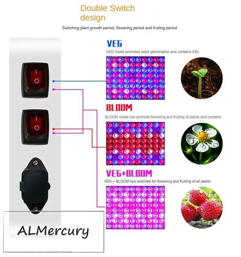 Growth lamp full spectrum waterproof plant lamp 90W filling lamp plant lamp greenhouse 45W energy-saving flower growth lamp Z250407