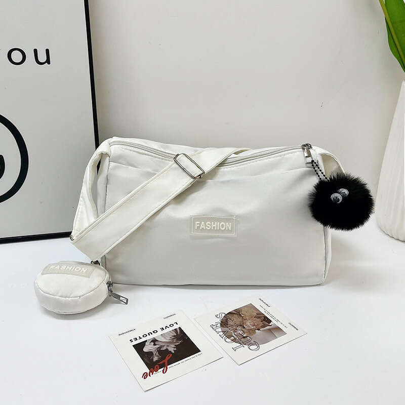Explosive crossbody student class women's style, Japanese style large capacity solid color mother and child shoulder bag, 2025 temperament versat