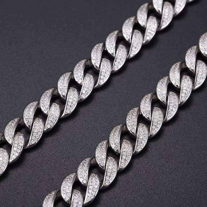 Sier handmade ice crystal jewelry, moissanite necklace chain