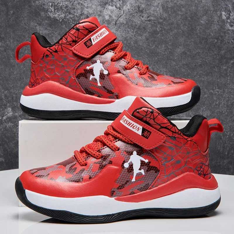 New childrens basketball shoes wearable cushioned sports shoes high Qu original professional waterproof luxury basketball boots W250407