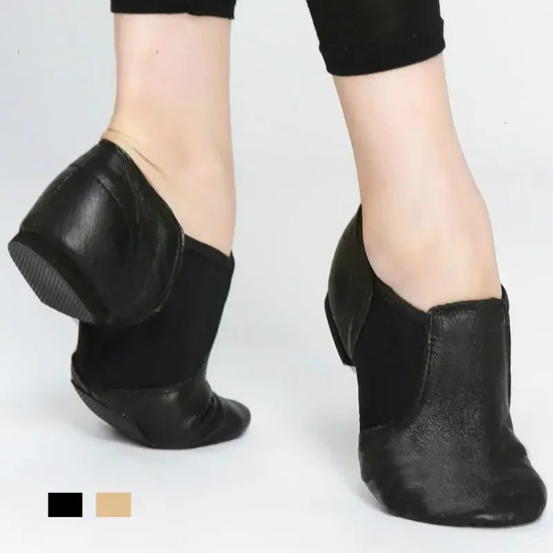 Genuine Leather Jazz Dance Shoes Children Shoes For Men And Women Salsa Dance Shoes Neo arch slip on Jazz shoes Ballet Belly 250407