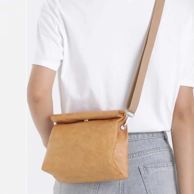 Design Single Shoulder Leisure Messenger New High Quality Kraft Paper Women Bag