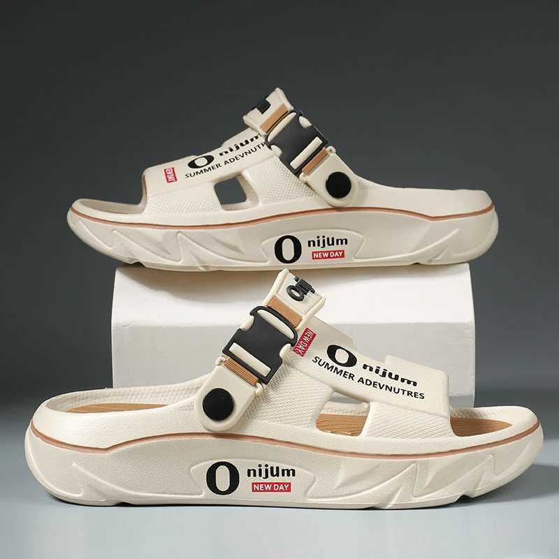 Mens summer slider new 2025 slider dual-use sandals EVA soft sole unisex mens outdoor walking beach shoesXJ250407