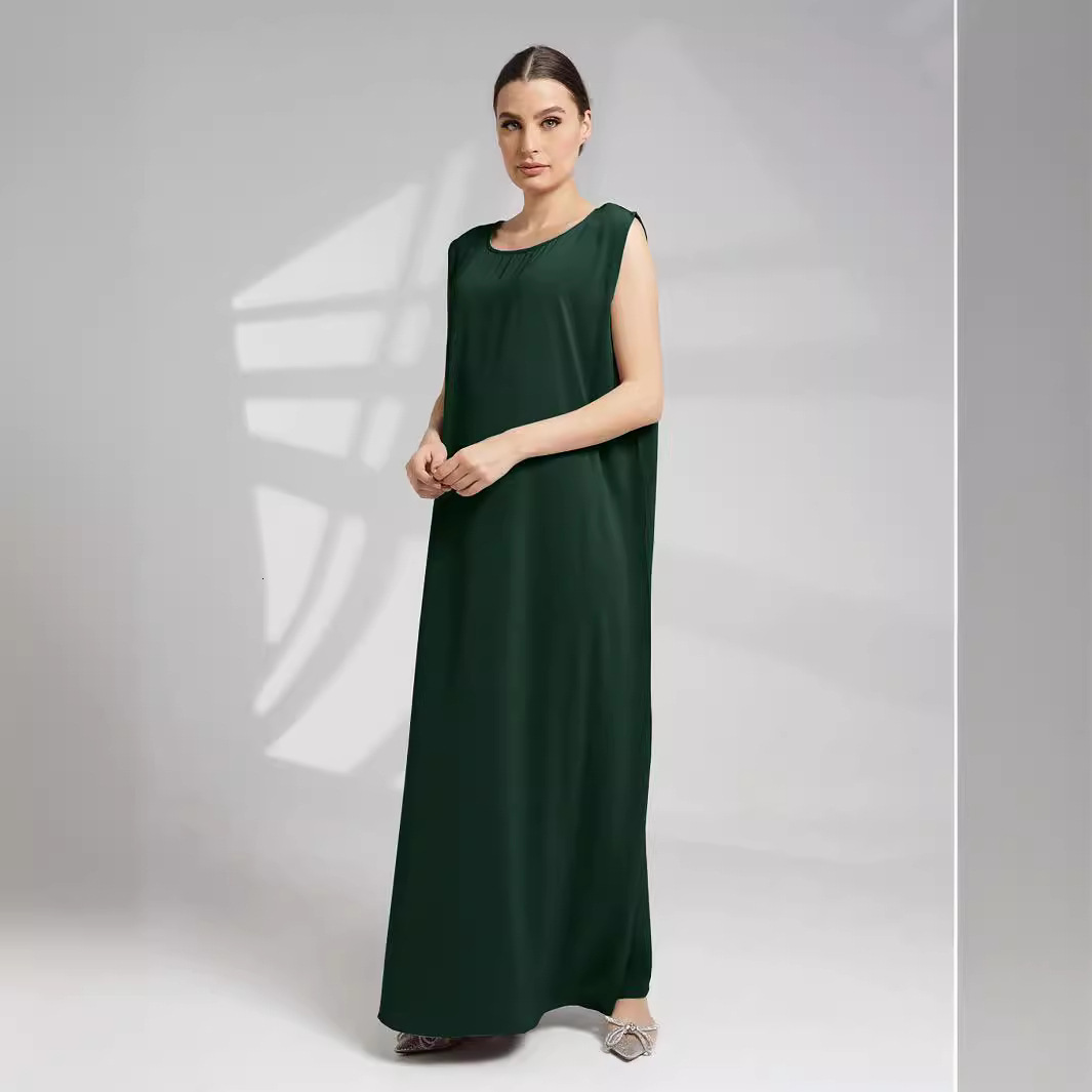 M Muslim Women S Abaya Bottom Inner Tank Top Loose Casual Long Skirt Sleeveless Dress