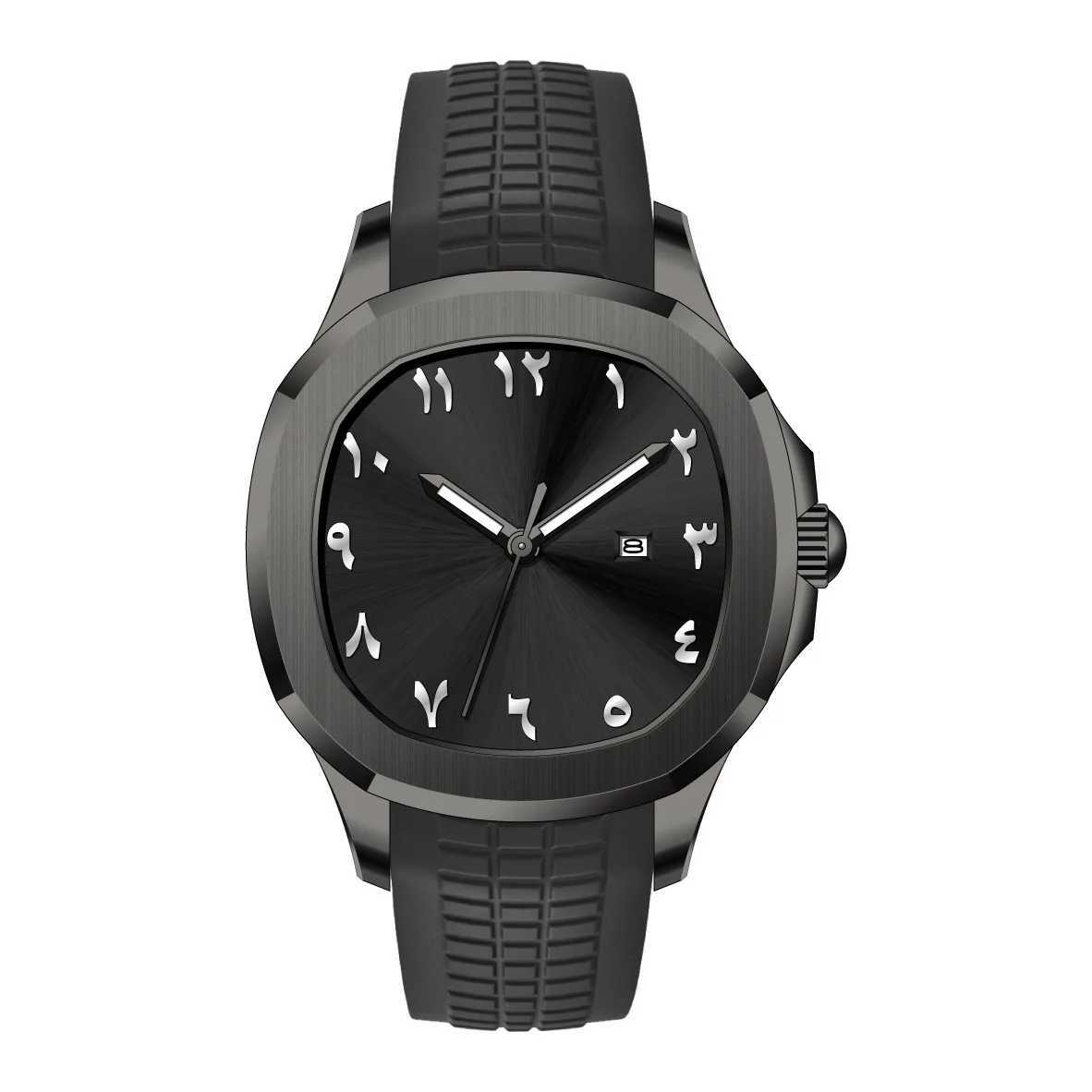 Arabic numerals without Middle Eastern luxury mens watch brand quartz fashion creative silicone watch mens gift Montre Homme Y250407