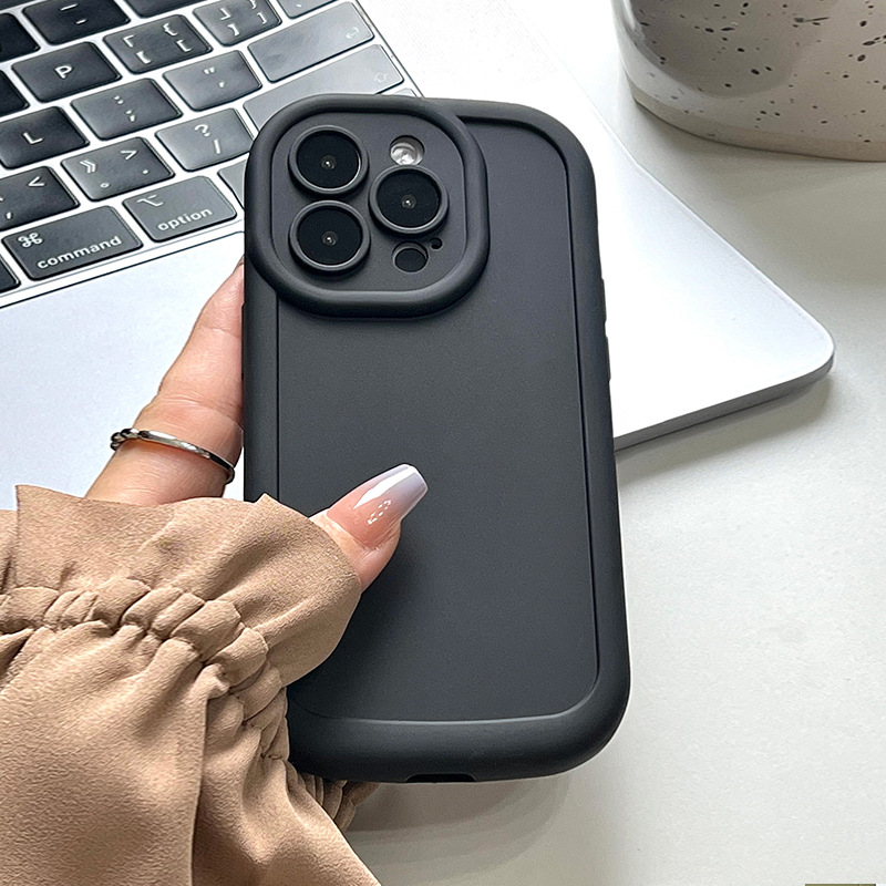 Luxury Cyber Red Puff Silicone Armor Case for IPhone 16 14 15 13 12 11 Pro Max X 8 Plus Lens All-inclusive Shockproof Protection