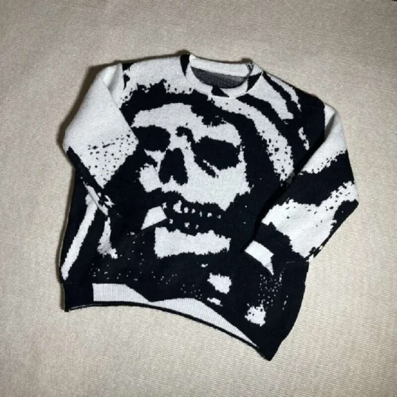 Winter Fashion Skeleton Graffiti Collar Casual Couple Knitted Sweater gift for boys