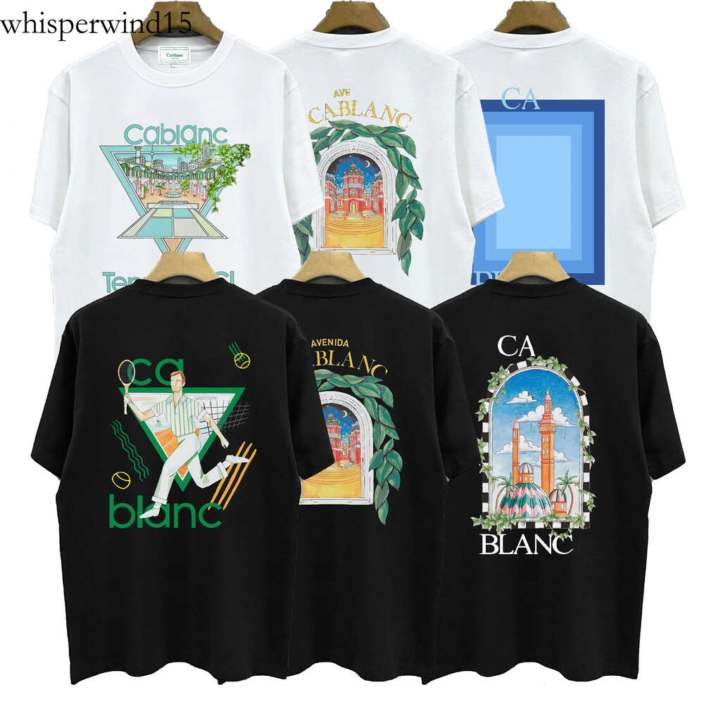 Casas Tshirt mens designer t shirt casas blancos tshirt luxury mens tees summer round neck sweat absorbing short sleeves high quality cotton casasly Tshirts 546 fa0