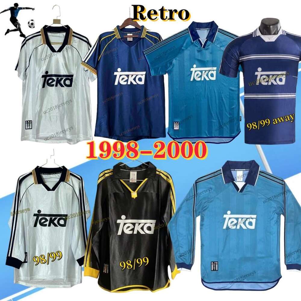 Long sleeves 1998-2000 Retro Soccer Jerseys classic Real ZIDANE RAUL FIGO CARLOS GUTI.H 98 99 00 CASILLAS Goalkeeper home away Football Shirt