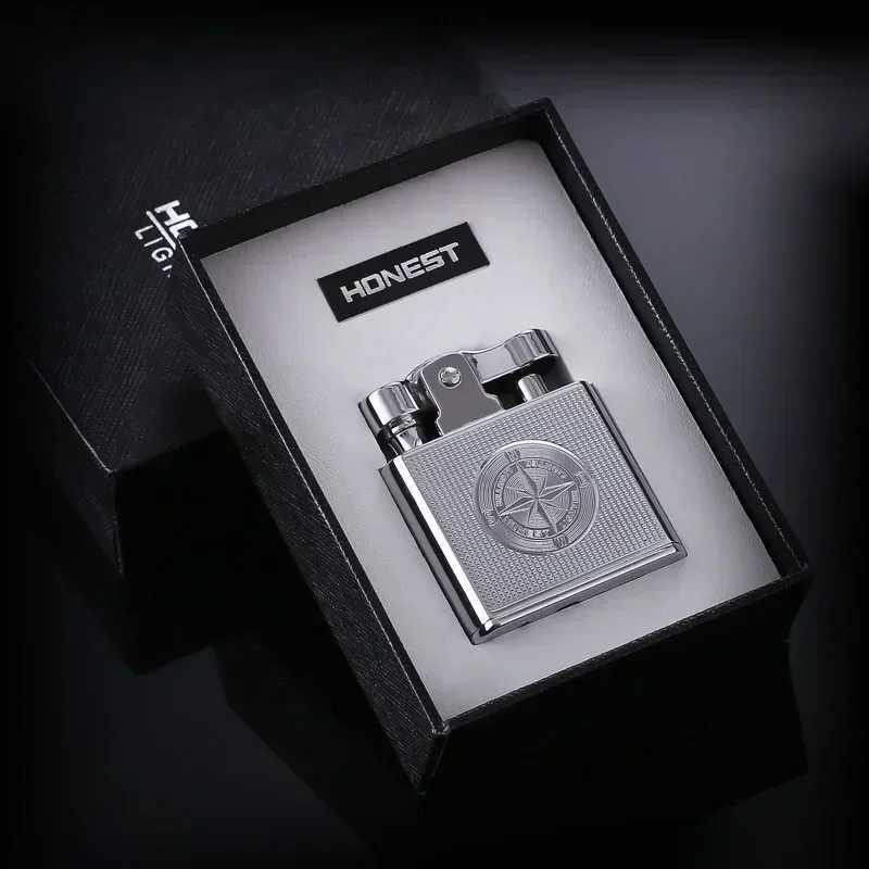 Luxury retro copper waterproof and windproof Kerosene cigarette lighter cigar lighter mens smoking tool mens gift small toolXJ250407