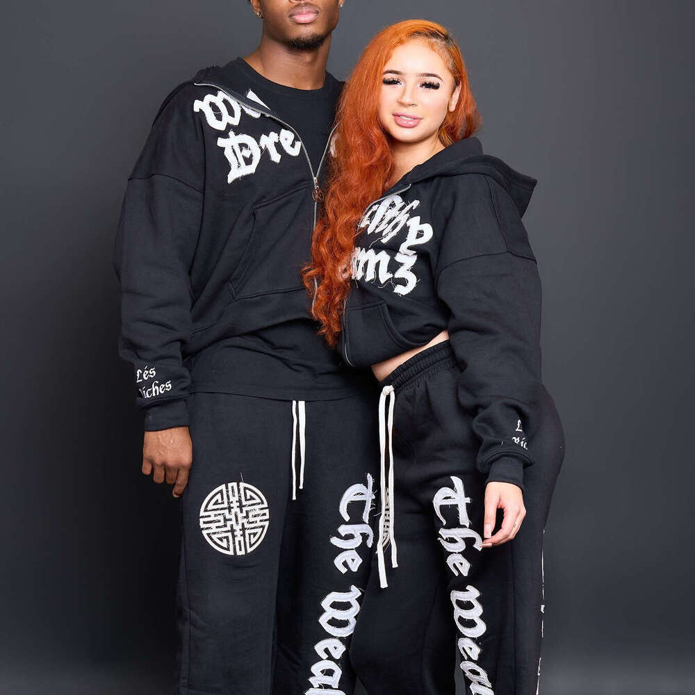 Y2 Men's and Women's Spring Loose Leisure Patchwork Embroidered Three Dimensional Pattern Fashion Street Set