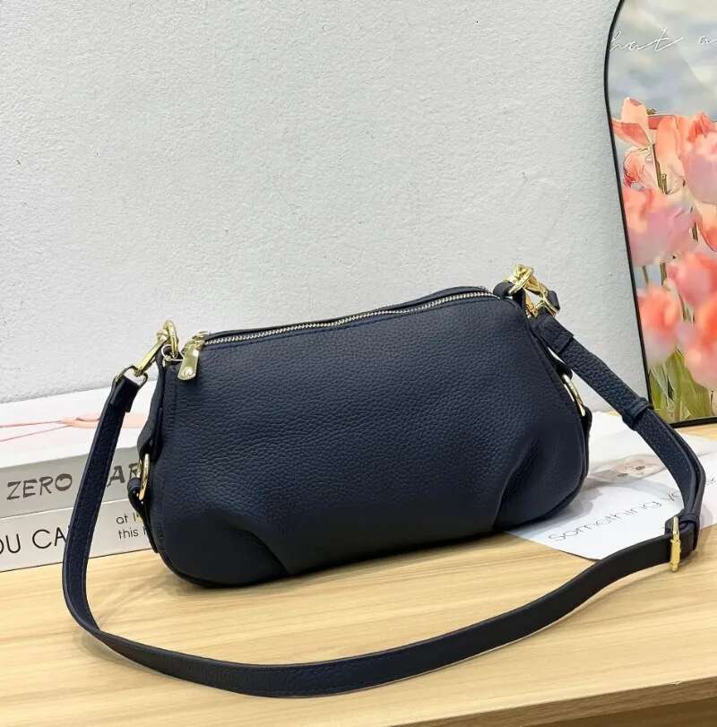 Ladies' Cow Leather Shoulder Large Capacity Fashionable Minimalist Tote Bag Women's Handbag With Multiple Colors To Match