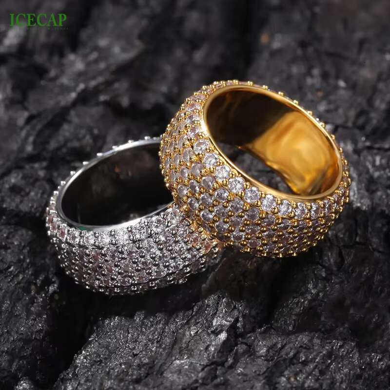 Hot Selling Price 925 Sterling Silver Moissanite Ring Fashion Design Hiphop Men Rings Silver Plated VVS Diamond Engagement Ring