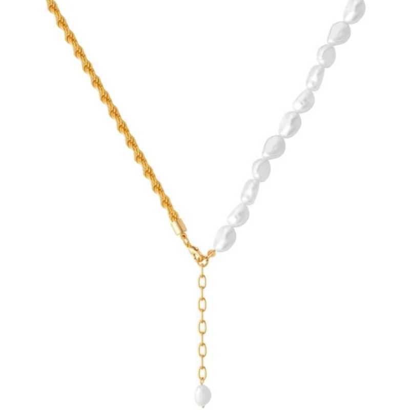 Yangliujia The Baroque Natural Pearl Necklace Bohemian Fashion Temperament Simple Chain Clavicle Women Jewelry Gift AccessoriesC250407