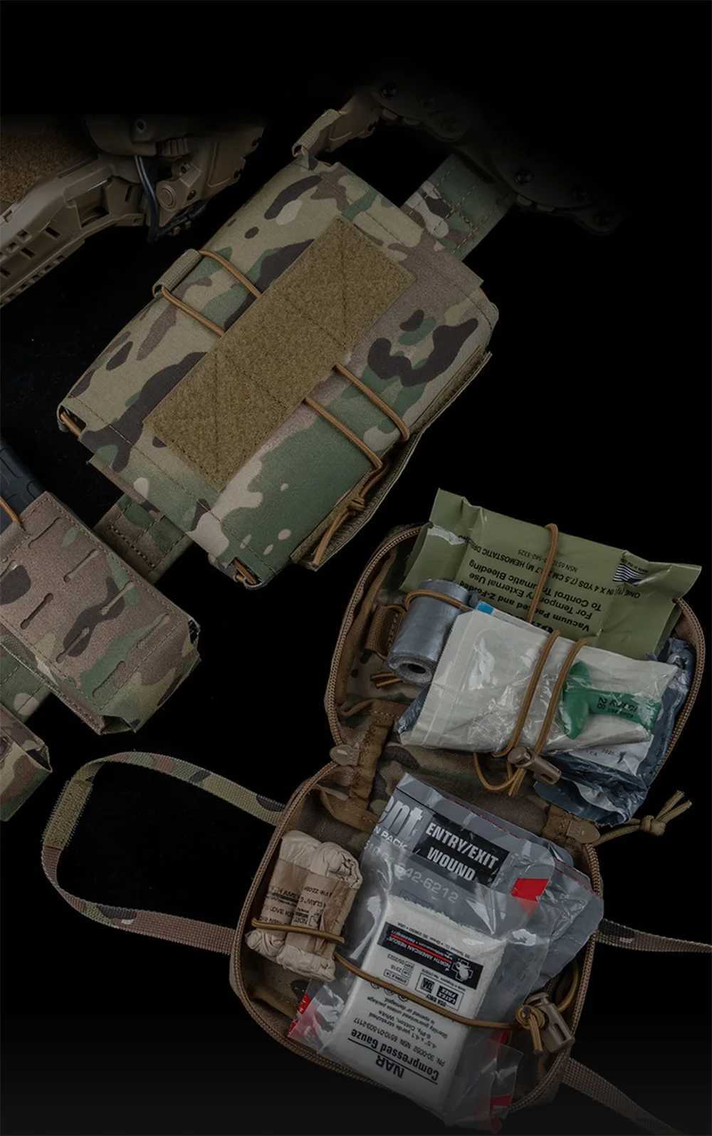 OphidianTac Horizontal Pull First Aid Pouch Molle Quick Deploy First Aid Kit Pack EDC Bag Hiking and Hunting EquipmentC250407