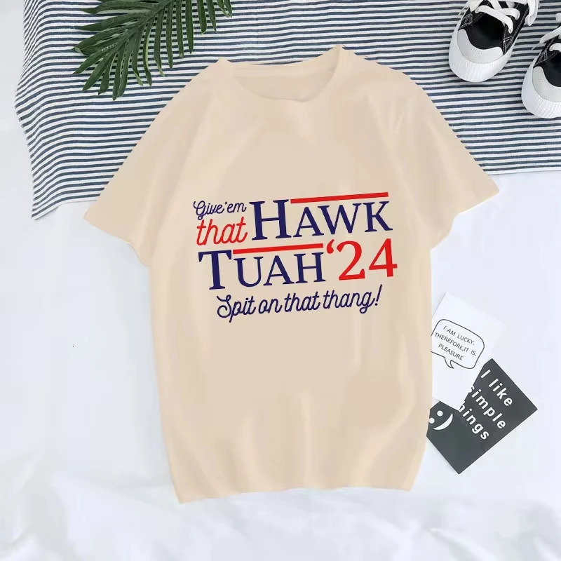 Hawk Tuah 24 Spray Thang Mange Tshirt Mens Funny Gothic Y2k Top Fashion Harajuku 250408