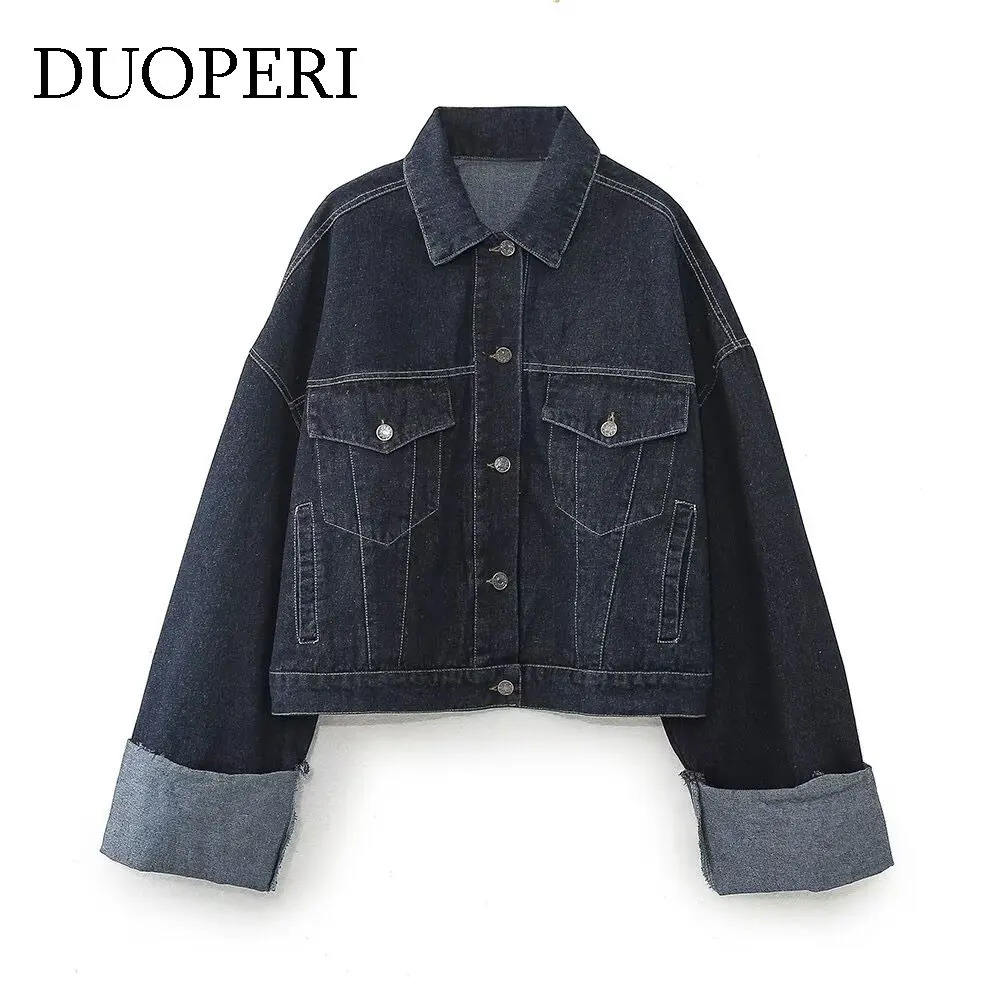 Willshela Womens Fashion Pocket Denim Solid Jacket Collar Long Sleeve Femle Chic Set 250407