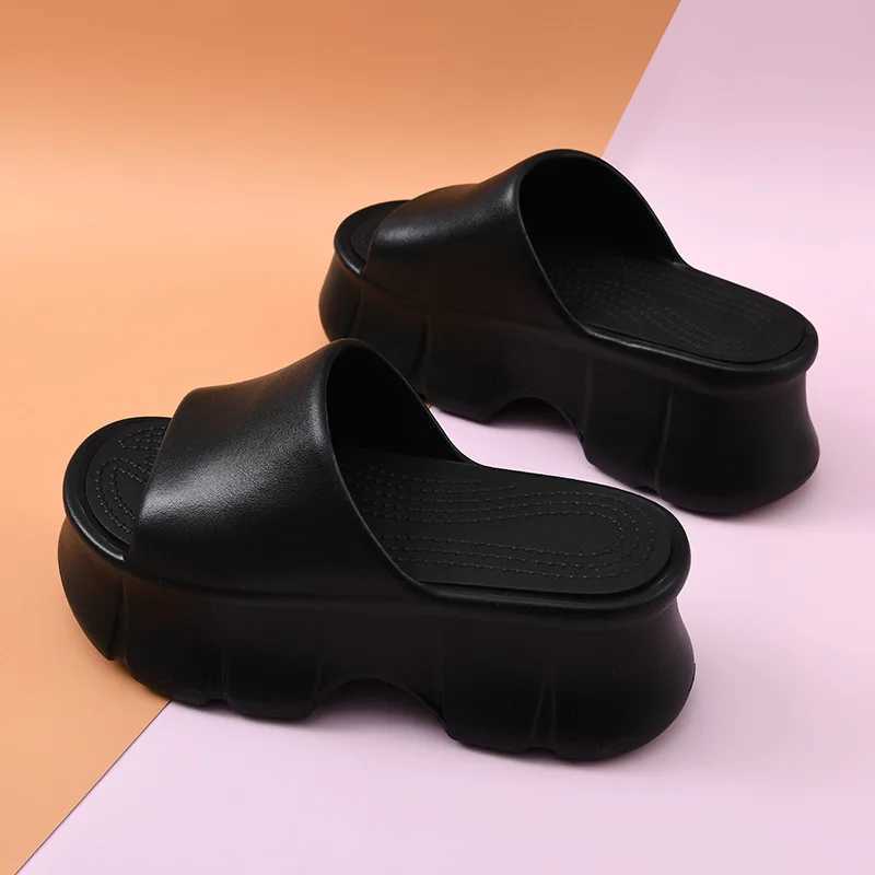 New 5.5cm Foot Sliding Block for Womens Summer Garden Womens Sliding Block Flip up Womens Platform EVA Sliding Block Outdoor Beach SlippersXJ250407