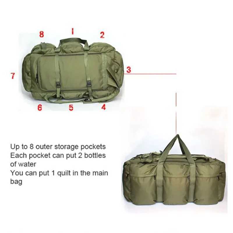 Large Shoulder Super Capacity 100L Luggage Bag Waterproof Travel Bags Backpack Outdoor Camping Tent BagC250407
