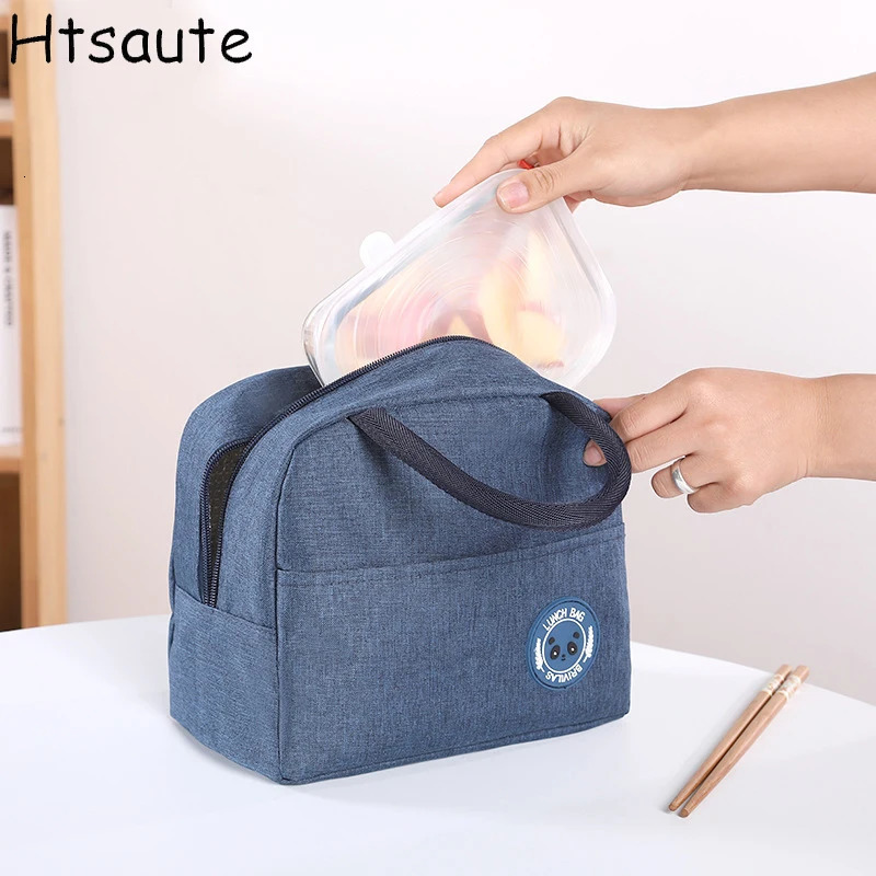 Lunch bag cooler handbag portable insulated box canvas refrigerated food container school picnic boys and girls travel lunch 250401