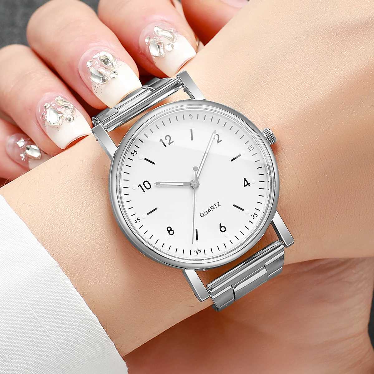 Fashion Arabic Dial Women Quartz Watch Casual Alloy Band Wristwatch for Ladies Clock Reloj MujerWithout BoxT250408