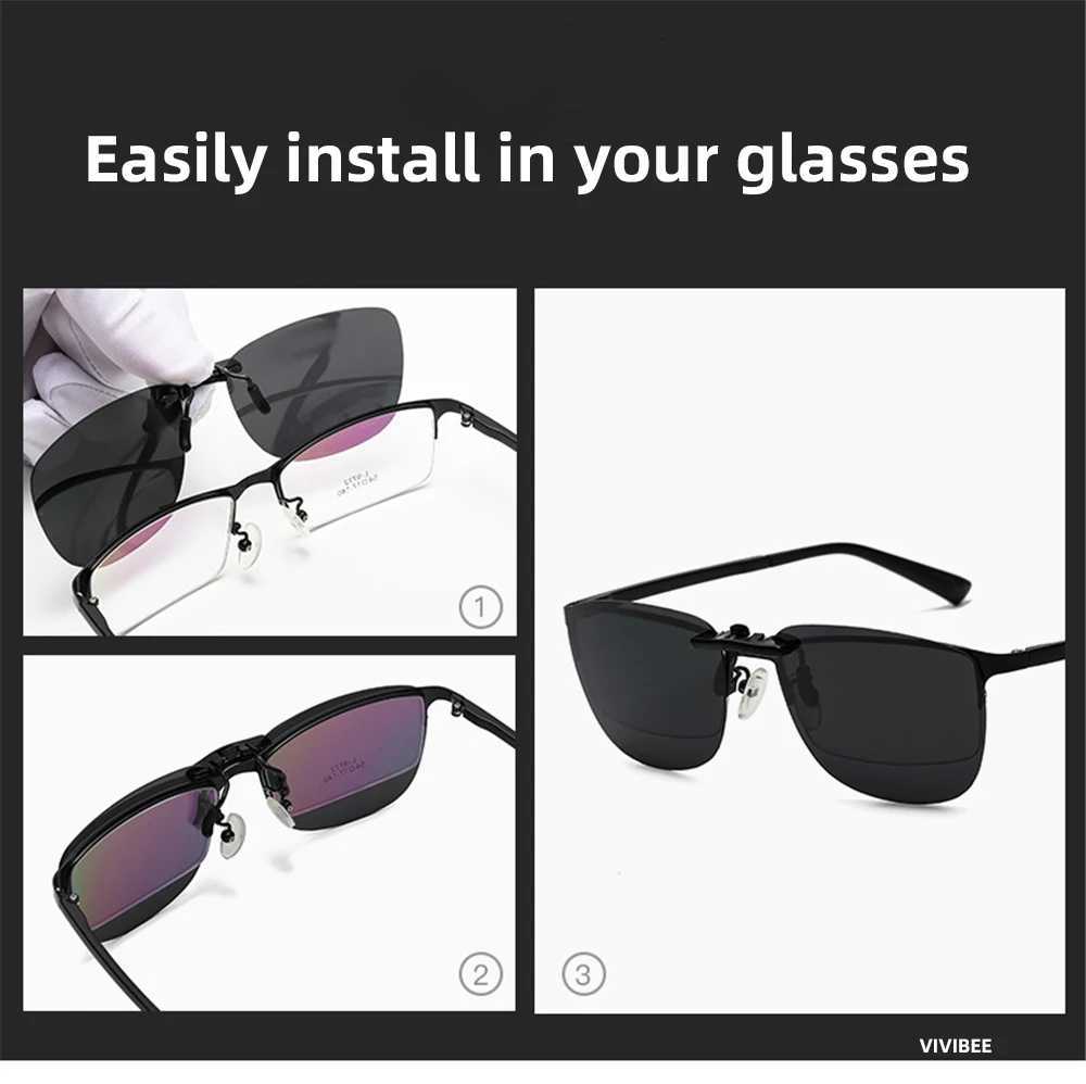 VIVIBEE Driving Clip on Sunglasses Unisex Sunglasses Men Polarized Women Night Vision Fishing UV400 Outdoor Sunglasses W250408
