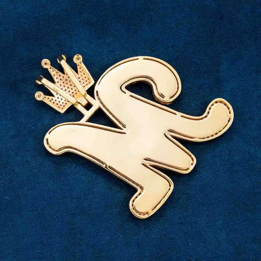 Pure sier gold-plated Moissanite jewelry popular hip-hop letter Mossanite chilled pendant